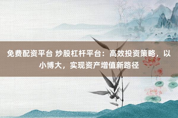 免费配资平台 炒股杠杆平台：高效投资策略，以小博大，实现资产增值新路径